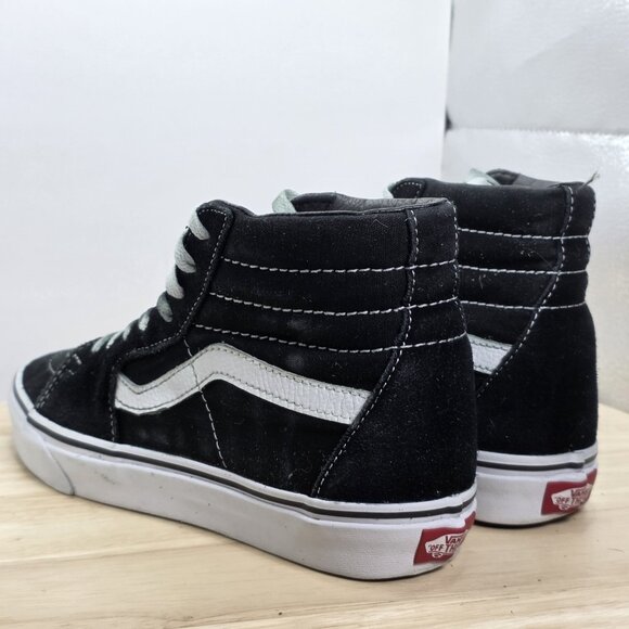Womens Size 8 - Vans Sk8-Hi W7 Black White Canvas High Top Skate Shoes 500714 - Picture 7 of 9